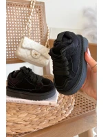 Dětské tenisky s teplým kožíškem Černé Mireen