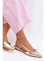 Dámské sandály z umělé kůže na nízkém podpatku Zlaté Jelmera