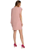 S262 Vrstvené šaty - púdrové