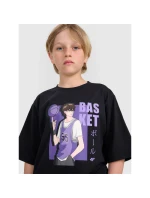 Chlapčenské tričko oversize s potlačou 4F 4FJRAW25TTSHM3062-20S