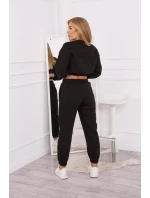 Zateplená súprava s krátkou mikinou čierna Zateplená súprava s krátkou mikinou čierna