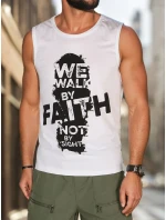 Pánske tričko bez rukávov biele FashionStreet RX5658