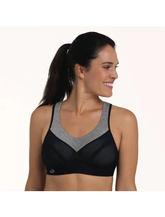 PanAlp vlnená športová podprsenka 5555 black/melange - Active