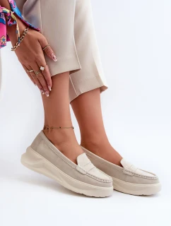 Dámske semišové mokasíny Light Beige Filidia