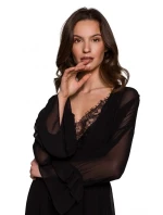 Dámske šifónové šaty so spodničkou K136 Čierna - Makover Dámske šifónové šaty so spodničkou K136 Čierna - Makover