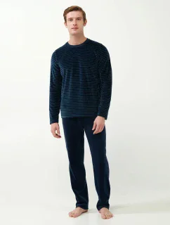 Vamp - Zamatové pruhované pyžamo 21711 - Vamp