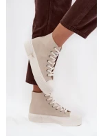 Trampki Damskie Na Platformie LEE 50253002.35E ISLA WOMEN MID Beżowe