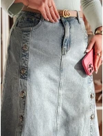 Džínsová midi sukňa DEMIL modrá FashionStreet CY0487 Džínsová midi sukňa DEMIL modrá FashionStreet CY0487