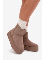 Damskie Śniegowce Z Elastyczną Wstawką Khaki Kiora