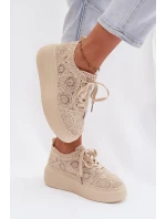 Dámske pletené tenisky na platforme Beige Evalora Dámske pletené tenisky na platforme Beige Evalora