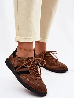 Kožené semišové dámské tenisky hnědé Ismina