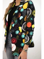 Bavlnená bunda s farebnou potlačou čierna