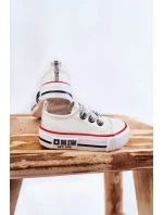 Dziecięce Skórzane Trampki BIG STAR KK374040 Białe