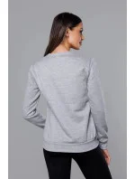 Šedá dámska tepláková mikina so sťahovacími lemami (W01-2)