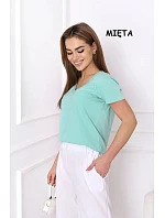 Dámske tričko s krátkym rukávom Serek brown - Off Pink