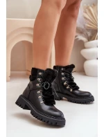 Ocieplane Botki Trapery Na Zamek Z Eko Skóry Czarne Willatta