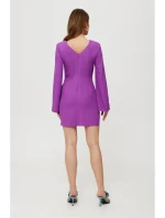 K190 Mini šaty s delenými rukávmi - levanduľové