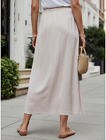 Dámska viskózna maxi sukňa s elastickým pásom béžová FashionStreet CY0514 Dámska viskózna maxi sukňa s elastickým pásom béžová FashionStreet CY0514