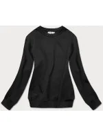Tenká čierna dámska tepláková mikina so sťahovacími lemami (WB11002-3) Tenká čierna dámska tepláková mikina so sťahovacími lemami (WB11002-3)