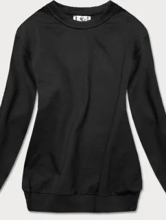 Tenká čierna dámska tepláková mikina so sťahovacími lemami (WB11002-3)