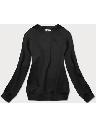 Tenká čierna dámska tepláková mikina so sťahovacími lemami (WB11002-3) Tenká čierna dámska tepláková mikina so sťahovacími lemami (WB11002-3)