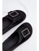 Pachnące Klapki Damskie Z Ozdobną Klamrą ZAXY RR285078 Czarne