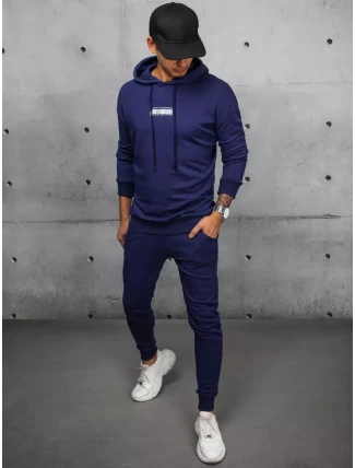 Pánske tmavomodré tepláky FashionStreet AX0687