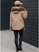 Dámska zimná bunda LESISI prešívaná s kapucňou béžová FashionStreet TY4715
