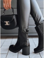 BLACKOUT black FashionStreet dámske čižmy na podpätku ZY0519