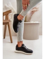Damskie Sneakersy Buty Sportowe Z Eko Skóry Big Star OO274024 Hi-Poly System Czarne