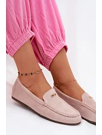Dámske mokasíny s malým zlatým detailom Dirty pink Sarivelle