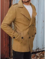 Pánsky dvojradový pieskový kabát CX0443z - Dstreet Pánsky dvojradový pieskový kabát CX0443z - Dstreet