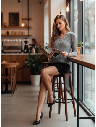 CASVINA dámsky svetlosivý sveter FashionStreet MY2396