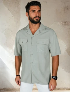 Pánske sivé tričko s krátkym rukávom FashionStreet KX1085