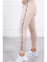 Súprava s ozdobnými stuhami béžová