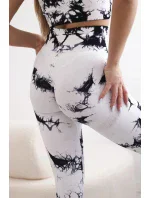 Fitness set top s nastaviteľnými ramienkami + push up legíny biely