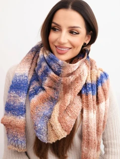 Dámsky šál z mäkkej a teplej vlny vo farebných pruhoch KN19 tmavo púdrovo ružovej farby