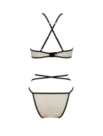 Dámsky sexy set Chika Ecru s čiernou - Passion