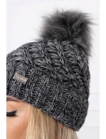 Čiapka K169 čierna+sivá