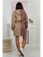 Izolovaná dvojfarebná mikina tmavo béžová + svetlo béžová