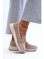 Damskie Zamszowe Mokasyny D&A TW210 Beżowe