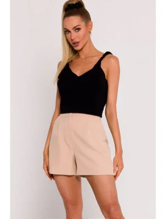 M775 Šortky so záhybmi - béžové M775 Šortky so záhybmi - béžové