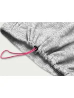 Krátka šedá dámska bavlnená tepláková mikina (26031)