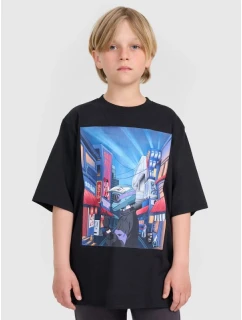 Chlapčenské tričko oversize s potlačou 4F 4FJRAW25TTSHM3061-20S