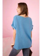 Mušelínová blúzka s náhrdelníkom denim