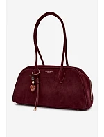 Ekologická semišová kabelka s přívěskem Bordó Noelia