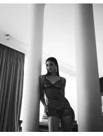 Dámska zvodná košieľka Nightly Blue Chemise tmavomodrá - Obsessive