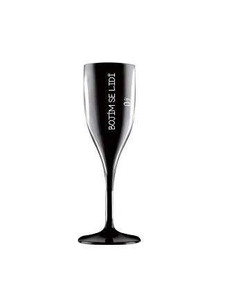 Bojím sa ľudí - čierny nerozbitný pohár na prosecco 150 ml