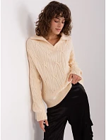Dámsky sveter s golierom Light Beige (2349) Dámsky sveter s golierom Light Beige (2349)