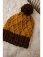 Milano fleecová čiapka K203 mustard melange+brown